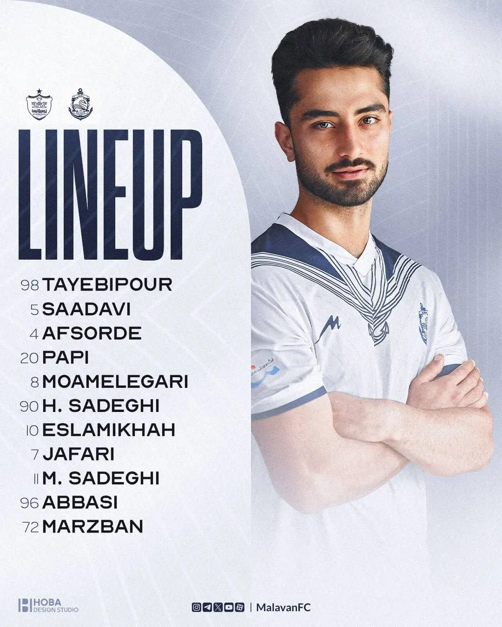 2-266 ترکیب ملوان مقابل پرسپولیس اعلام شد
