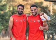 دیدار کنعانیزادگان با پیروز قربانی و محمد محمدی پیش از بازی تدارکاتی پرسپولیس و آلومینیوم