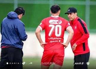 تصویری از حضور اوستون اورونوف ستاره ازبک پرسپولیس در دیدار مقابل منتخب کرج