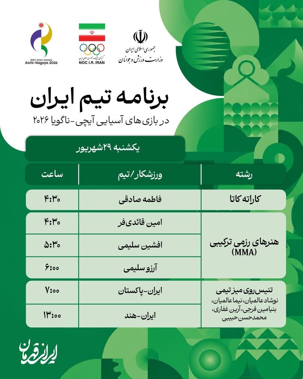 14050628152724812382506410-2 بازیهای آسیایی 2026 ناگویا ,