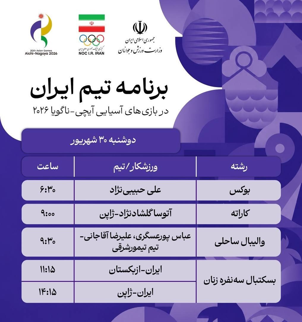 1405062916175366382640610 بازیهای آسیایی 2026 ناگویا ,