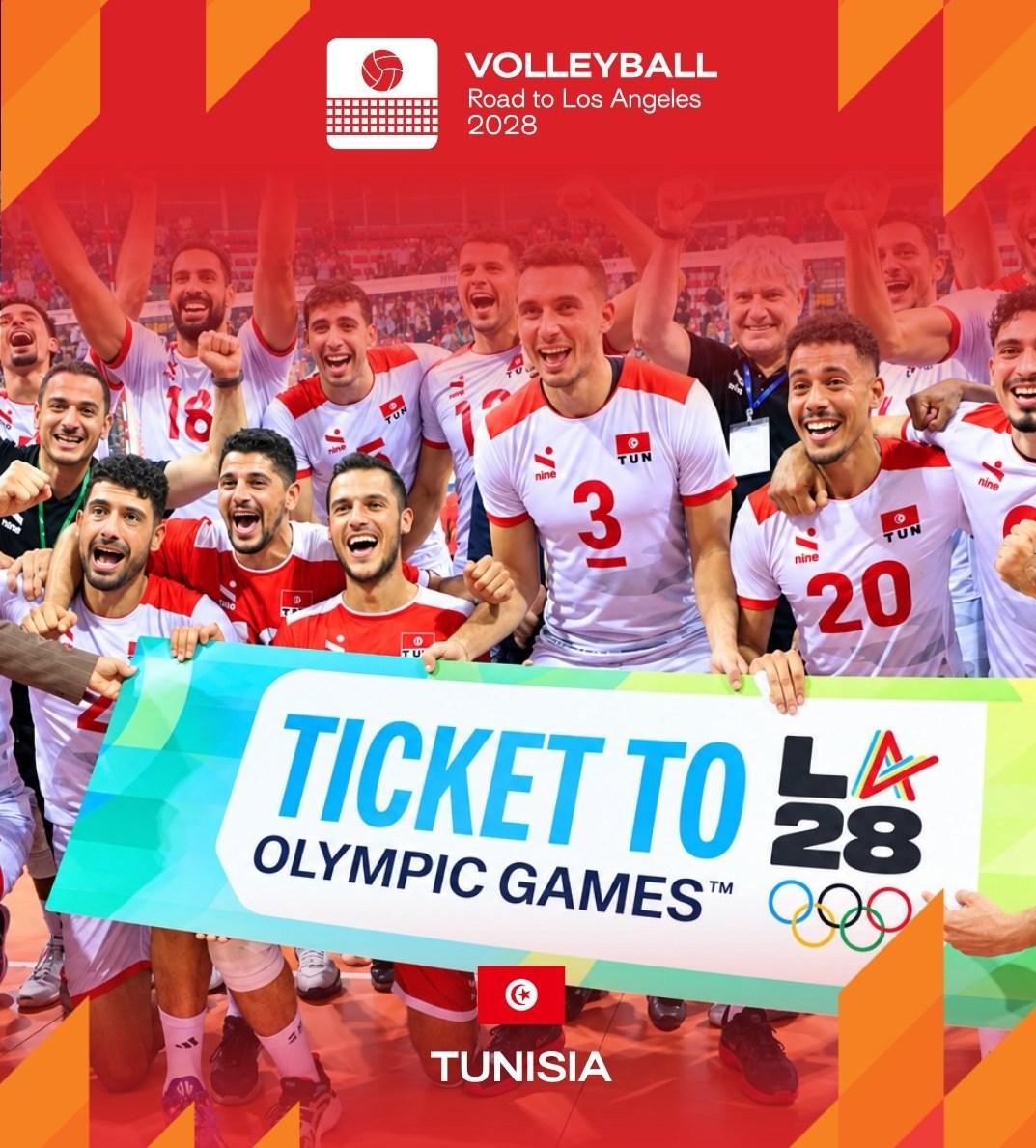 14050704092504621383488610 والیبال , کشور تونس , المپیک 2028 ,