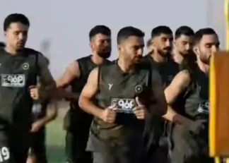 تصویری از آغاز دوباره تمرینات سپاهان پس از چند روز تعطیلی