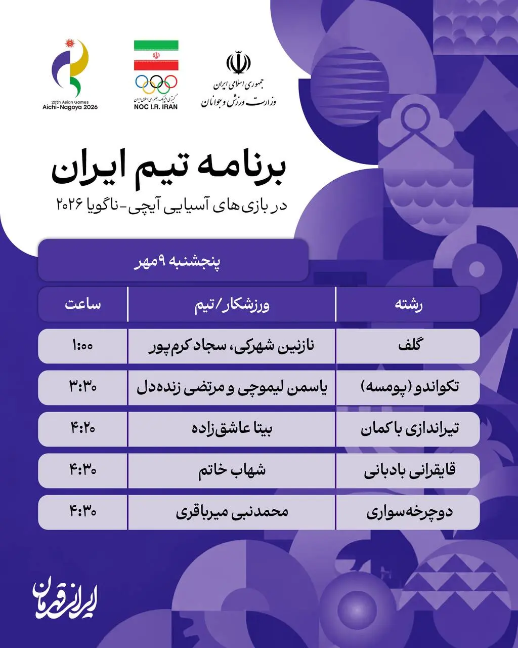 1-29 روز دوازدهم بازیهای آسیایی؛ عبدولی طلایی شد/ نقره سنگ نوردی بر گردن علیپور / بالی برنز گرفت