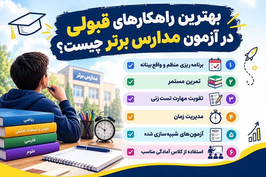 448423 بهترین راهکارهای قبولی در آزمون مدارس برتر چیست؟