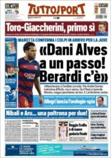 عناوین روزنامه توتو اسپورت ایتالیا11 خرداد 95