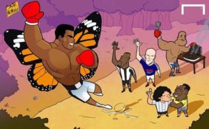 یادبود ستاره های فوتبال برای اسطوره ی بوکس جهان