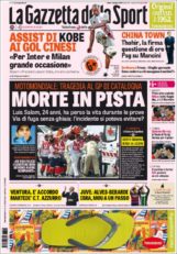 عناوین روزنامه گازتا دلو اسپورت ایتالیا 15 خرداد 95