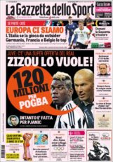عناوین روزنامه گازتا دلو اسپورت ایتالیا 20 خرداد 95