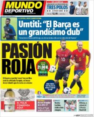 عناوین روزنامه ال موندو دپورتیوو اسپانیا 28 خرداد 95