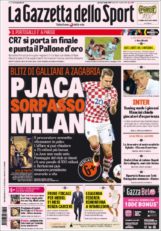عناوین روزنامه گازتا دلو اسپورت ایتالیا 17 تیر 95