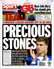 عناوین روزنامه میرور اسپورت بریتانیا 24 تیر 95