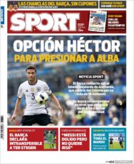 عناوین روزنامه اسپورت اسپانیا 22 تیر