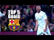 گل های بنزما مهاجم فرانسوی رئال مادرید به بارسلونا در برنابئو