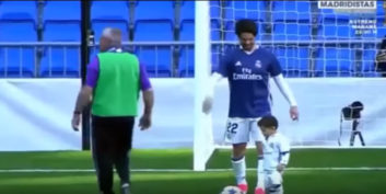 مسابقه جذاب پنالتی بین ایسکو ستاره جوان رئال مادرید و پسرش