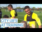 حضور تیم زیر 8 سال منچسترسیتی در تمرین تیم اصلی