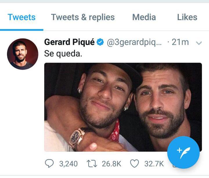 پیکه : نیمار در بارسلونا می ماند