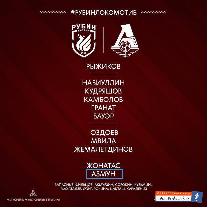 حضور آزمون در ترکیب روبین کازان