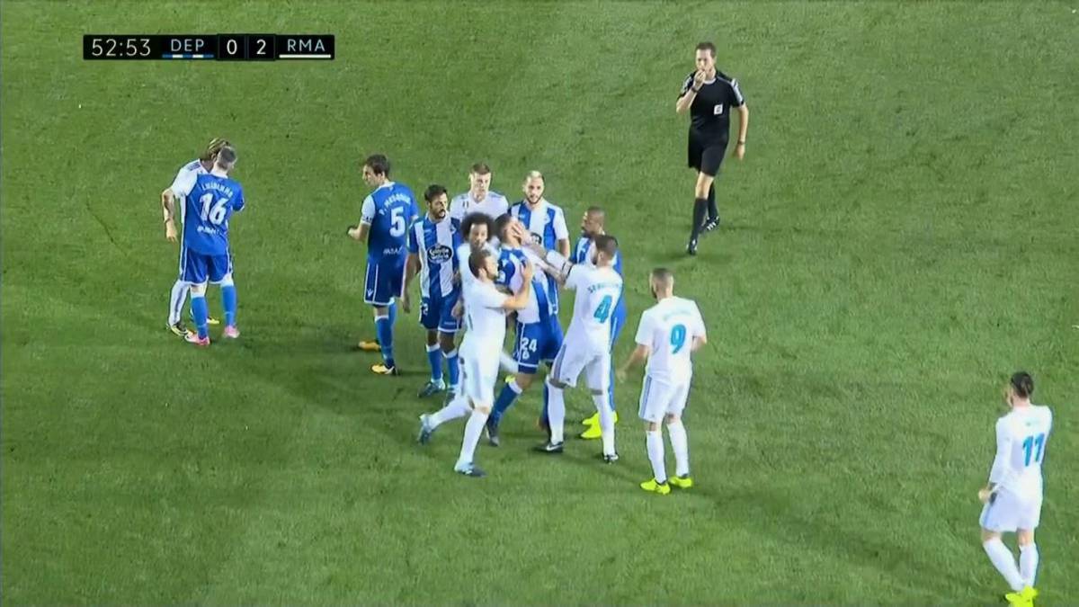 اخراج راموس در دیدار لاکرونیا - رئال مادرید