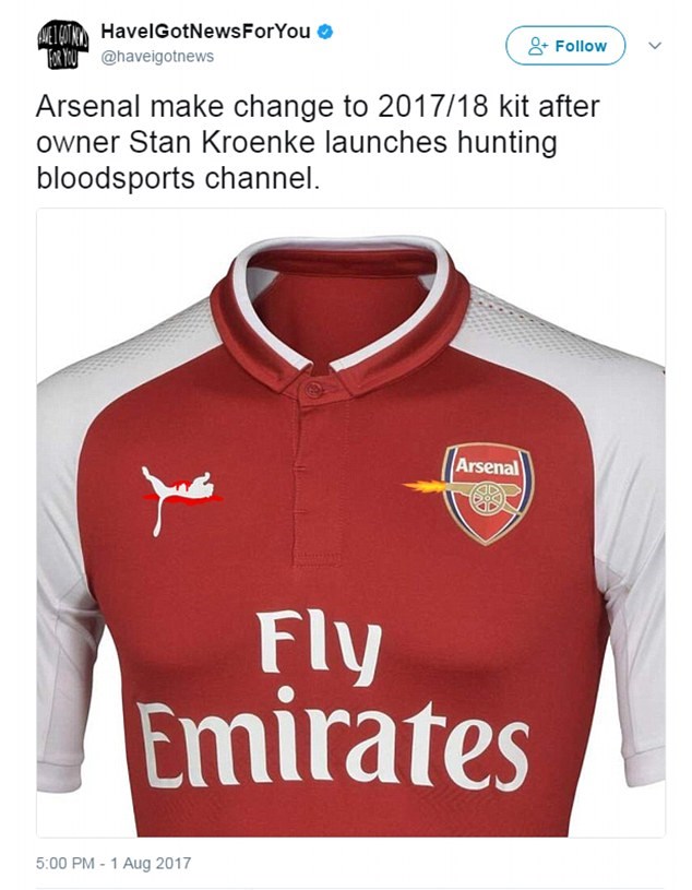 پس از اینکه مالک باشگاه آرسنال