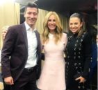 روبرت لواندوفسکی و همسرش در کنار جولیا رابرتز