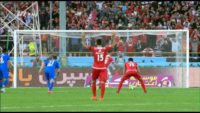 گل اول تیم فوتبال پرسپولیس یه استقلال تهران