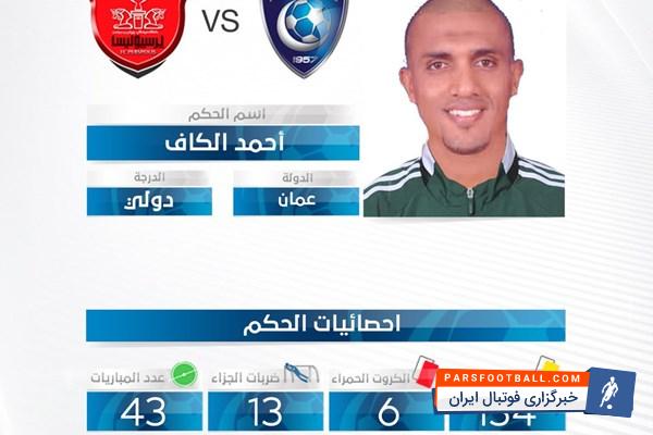 نگاهی به آمار احمد الکاف داور دیدار پرسپولیس برابر الهلال در لیگ قهرمانان آسیا