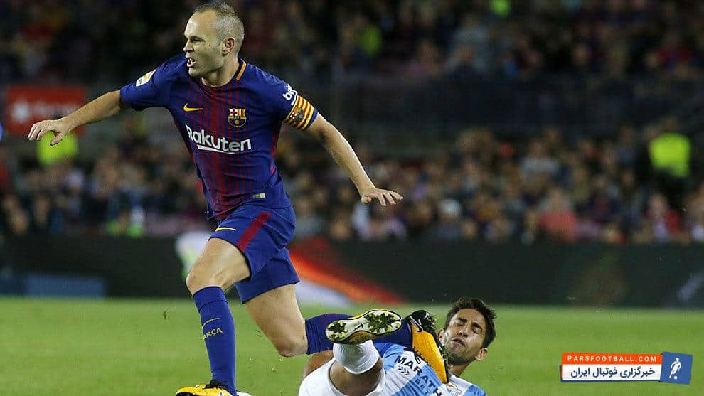 آندرس اینیستا هافبک تیم بارسلونا دیدارهای این تیم برابر المپیاکوس و سویا را از دست داد