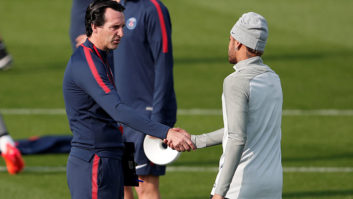 نیمار ستاره برزیلی پاری سن ژرمن در تمرینات این تیم با اونای امری به اختلاف خورد