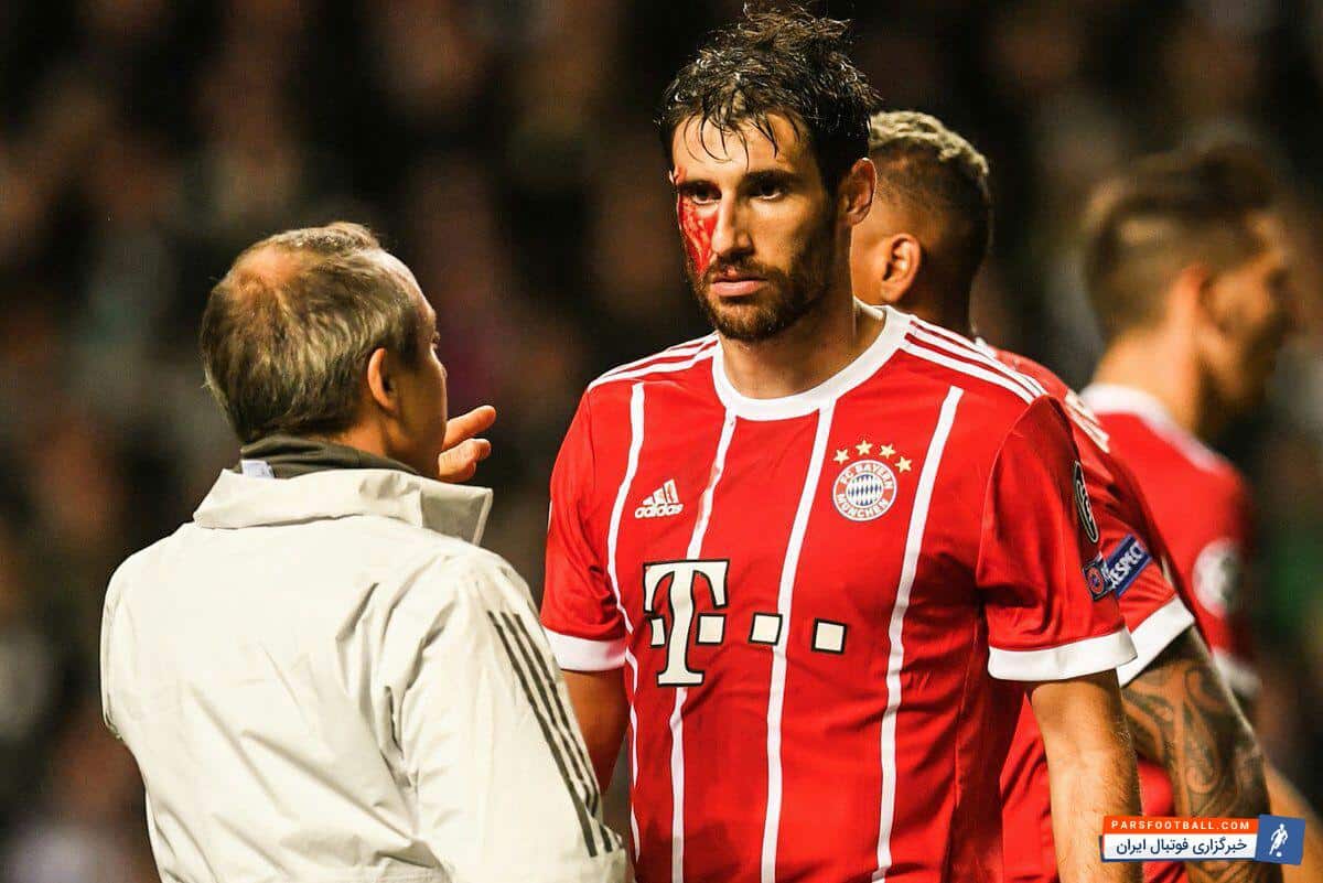 در دیدار دو تیم بایرن مونیخ و سلتیک مارتینز با برخورد با مدافع حریف دچار مصدومیت جزئی شد