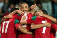 جشن صعود تیم ملی مراکش به جام جهانی در رختکن