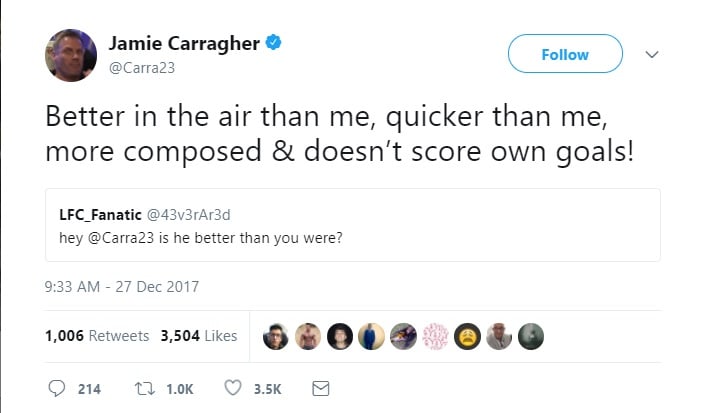 واکنش جالب کرگر به انتقال فن دایک به تیم فوتبال لیورپول در توئیتر