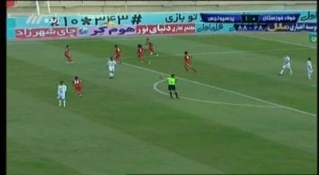 گل اول فولاد خوزستان به پرسپولیس در بازی های لیگ برتر خلیج فارس 3 دی 96