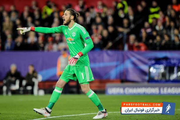 دخیا دروازه بان تیم فوتبال منچستریونایتد در دیدار برابر سویا سیو های متعددی ثبت کرد
