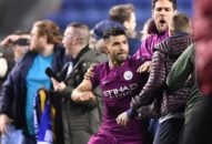 حاشیه های دیدار منچسترسیتی و ویگان ؛ درگیری آگوئرو با یکی از هواداران تیم رقیب