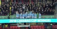 مراسم اهدای جام قهرمانی رقابت های اتحادیه انگلیس به منچسترسیتی