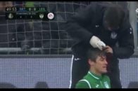 روش جالب دکتر برای درمان شکستگی سر بازیکن لگانس