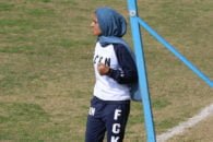 مرضیه جعفری سرمربی تیم فوتبال شهرداری بم