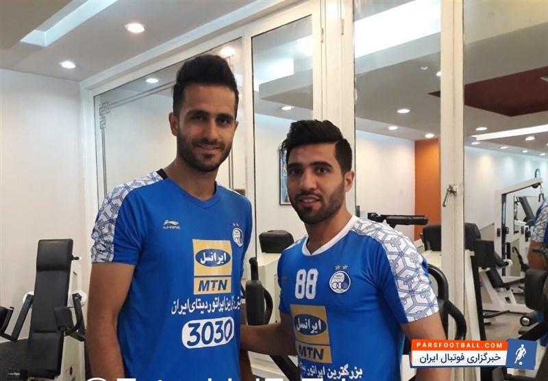 بازیکنان تیم استقلال علی قربانی و فرشید اسماعیلی