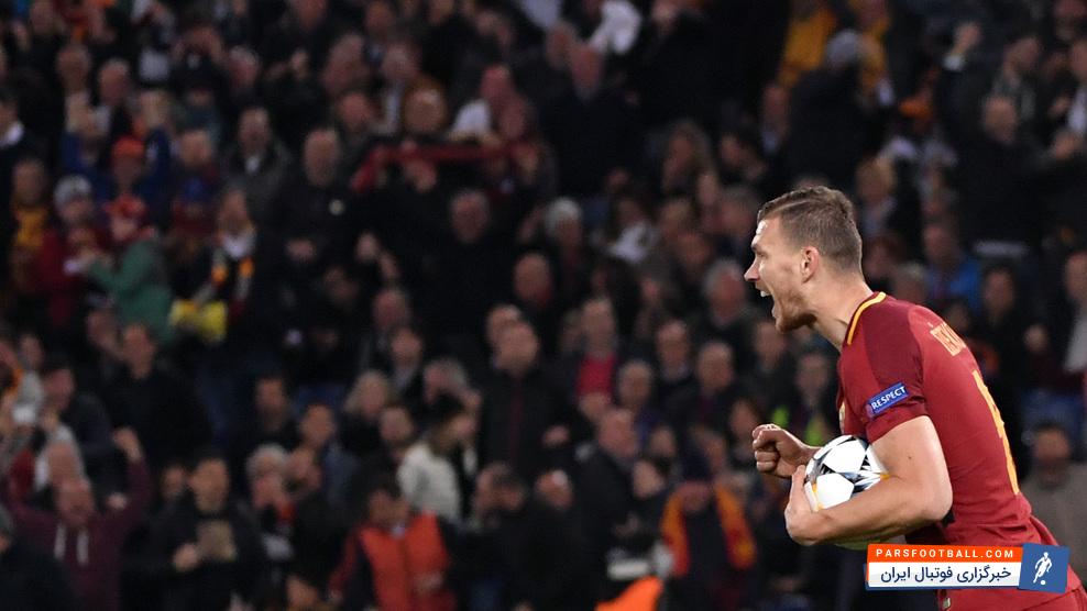 ژکو مهاجم رم به عنوان برترین بازیکن دیدار تیمش برابر تیم فوتبال بارسلونا انتخاب شد