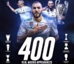 توییتر رسمی لالیگا به بهانه 400 امین بازی کریم بنزما با پیراهن رئال مادرید