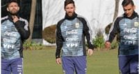 مسی در تمرینات آمادگی تیم ملی آرژانتین
