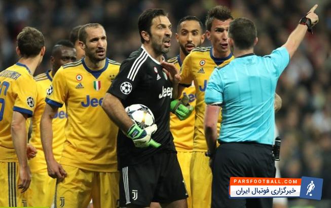 بوفون در دیدار برابر رئال مادرید به دلیل اعتراض به داور برای اعلام ضربه پنالتی اخراج شده بود