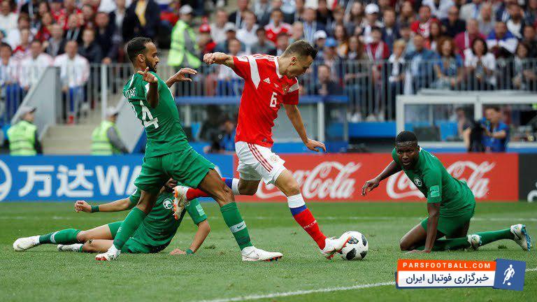 عربستان ؛ عملکرد ضعیف مدافعان تیم فوتبال عربستان در برابر روسیه