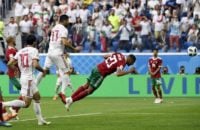 مراکش ؛ تصویری از عزیز بوهادوز زننده گل به خودی به تیم فوتبال مراکش