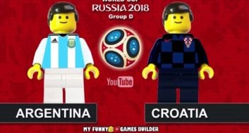 شبیه سازی بازی تیم ملی آرژانتین و کرواسی با عروسک های لگو