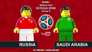 شبیه سازی بازی تیم ملی روسیه و عربستان با عروسک لگو