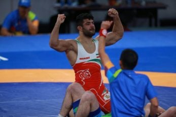 کسب مدال طلا علیرضا کریمی در بازی مقابل حریف قرقیزستانی