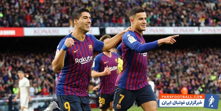 قرار گرفتن سوارز در رده پنجین گلزن برتر تاریخ بارسلونا