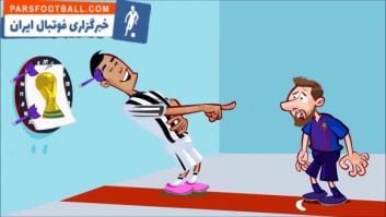 مسی ؛ انیمیشن طنز از رقابت جالب پرتاب دارت بین لیونل مسی و کریستیانو رونالدو